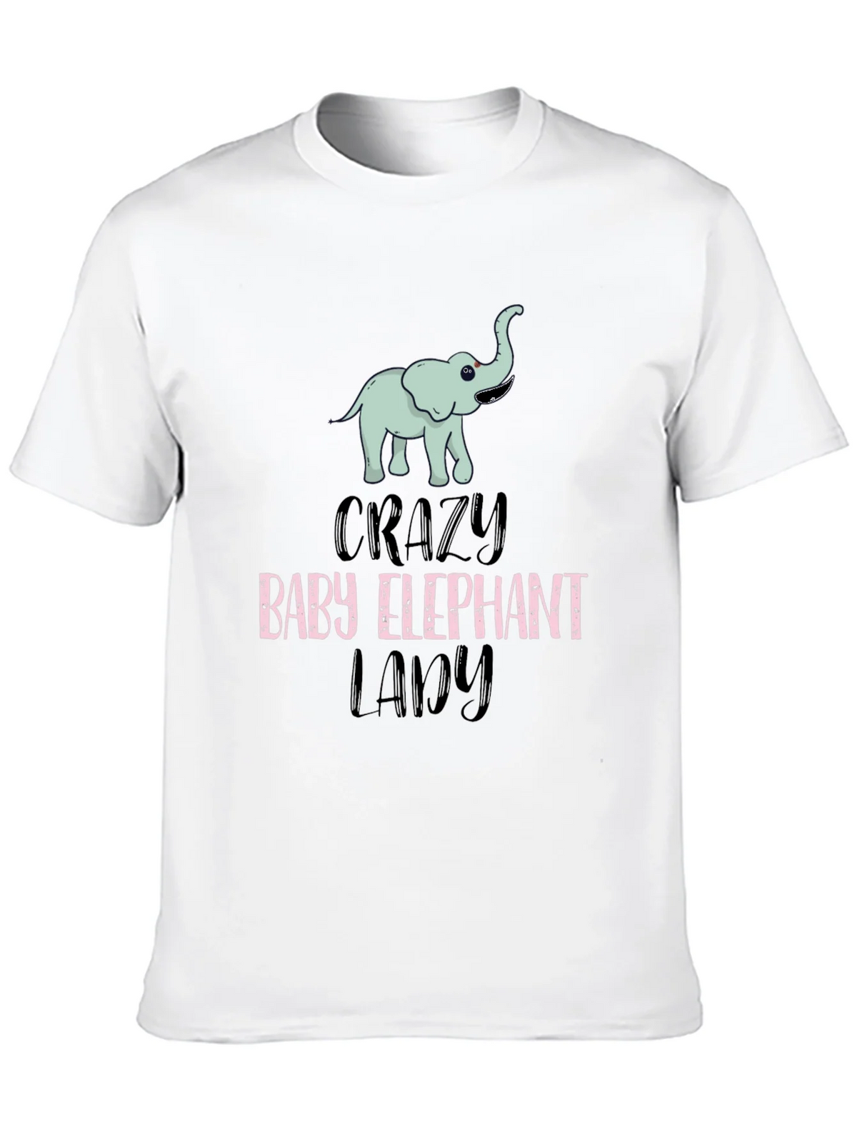 Crazy Baby Elephant Lady T-Shirt Cute Animal Tee product image 9