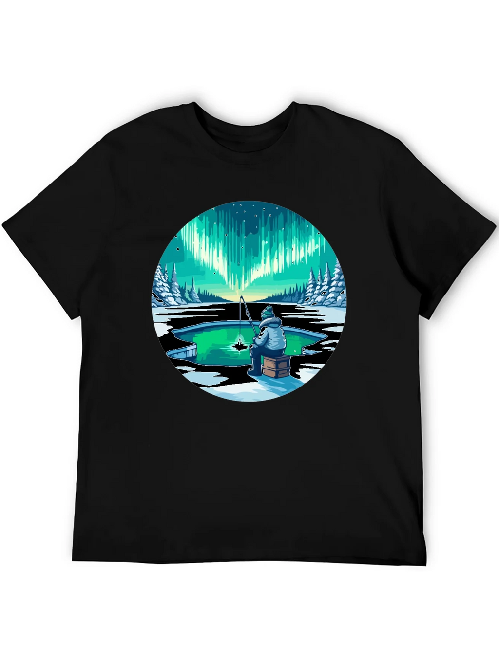 Aurora Ice Fishing Graphic Tee - Black product image 3