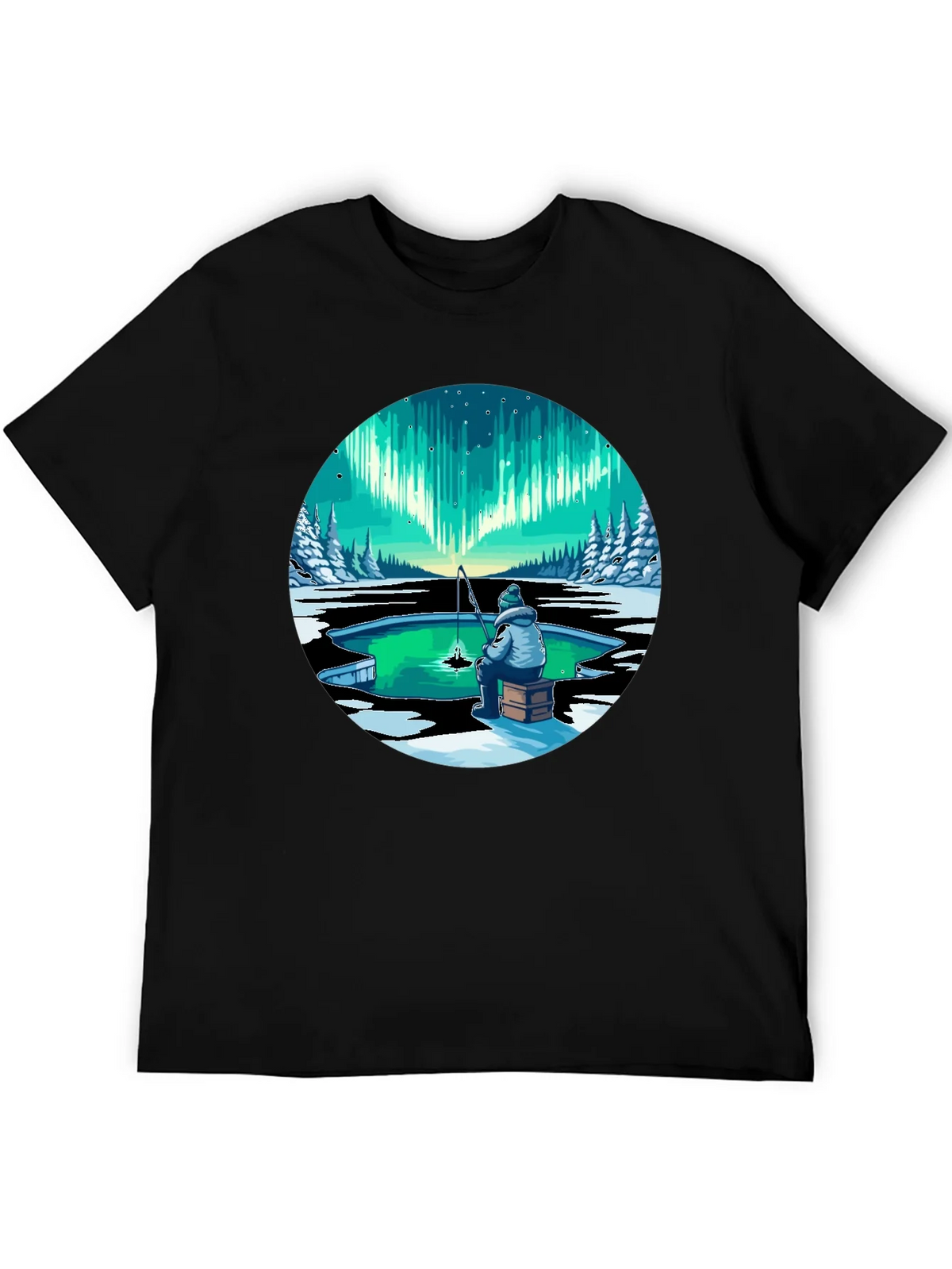 Aurora Ice Fishing Graphic Tee - Black product image 3