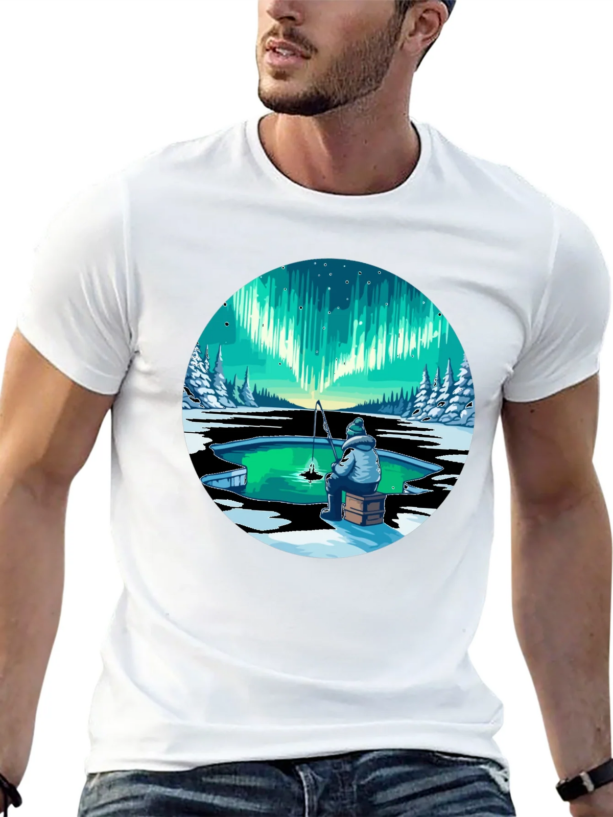 Aurora Ice Fishing Graphic Tee - Black product image 8