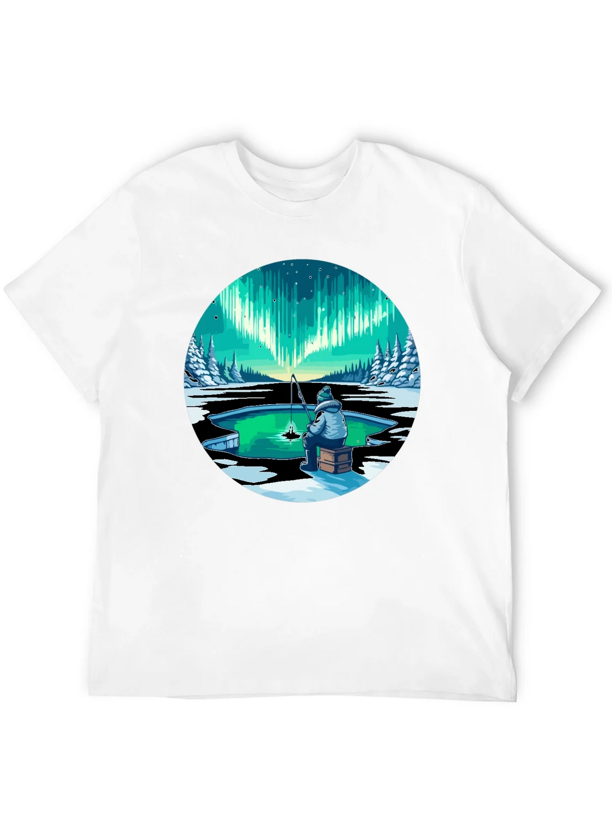 Aurora Ice Fishing Graphic Tee - Black product image 7