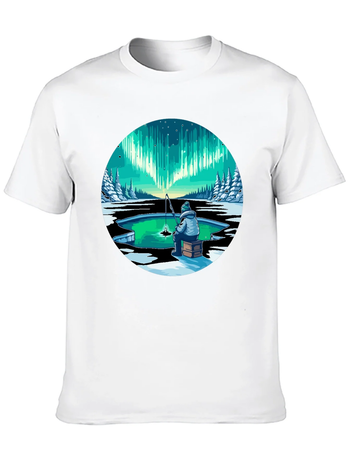 Aurora Ice Fishing Graphic Tee - Black product image 5