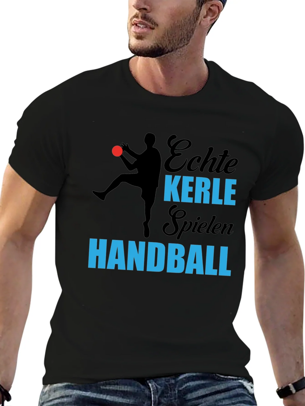 Echte Kerle Handball T-Shirt - Black product image 6