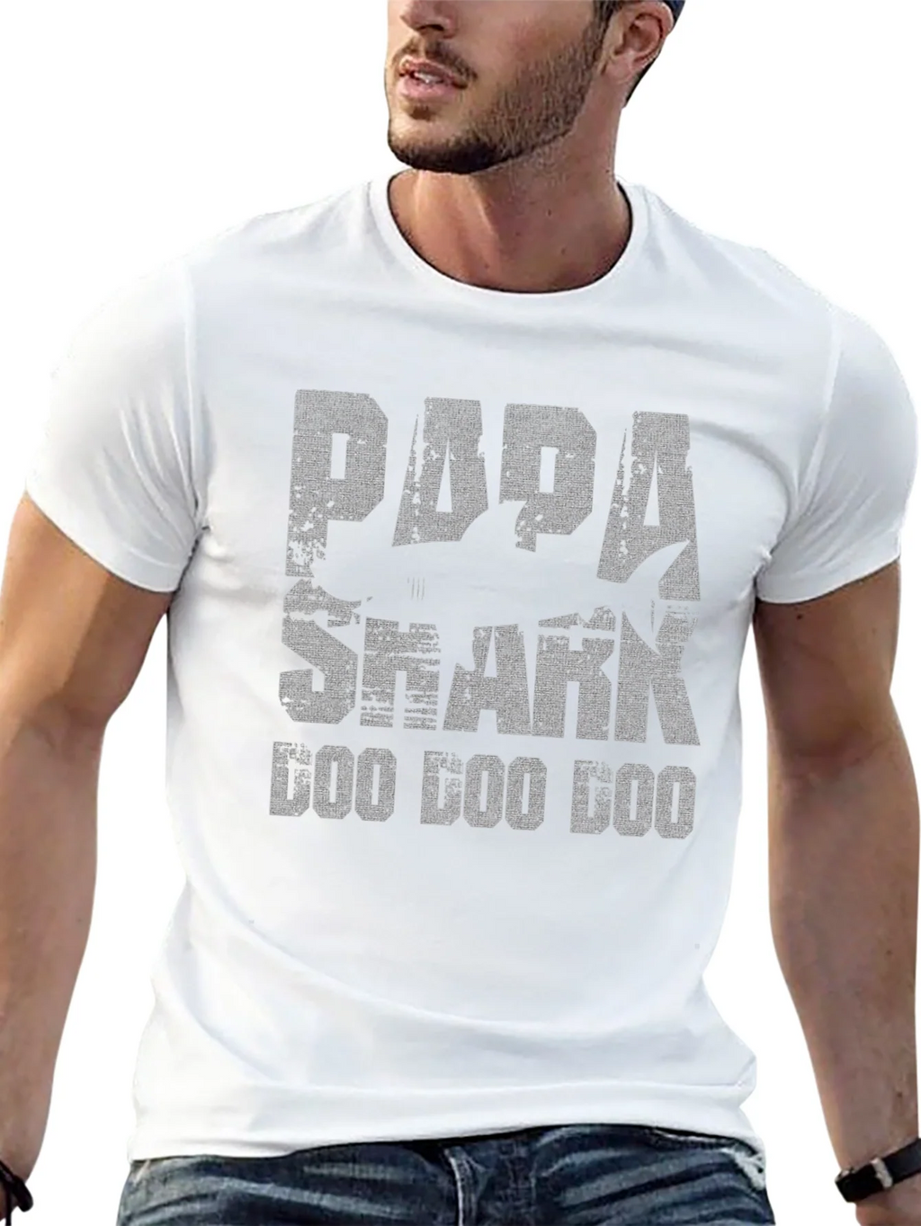 Papa Shark Doo Black Graphic T-Shirt product image 12