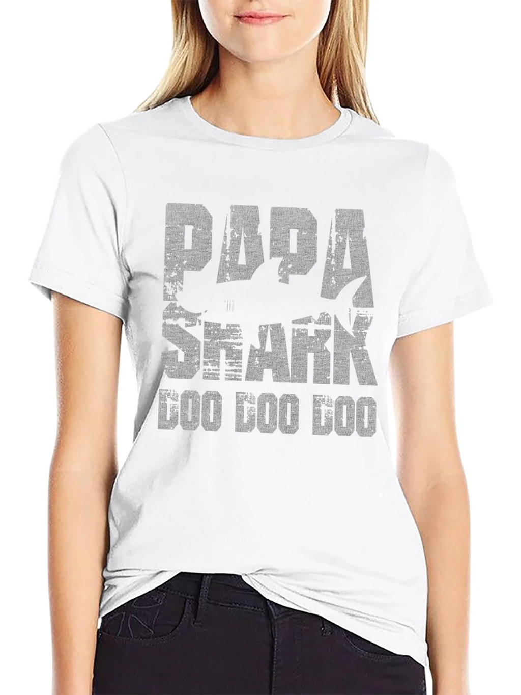 Papa Shark Doo Black Graphic T-Shirt product image 8