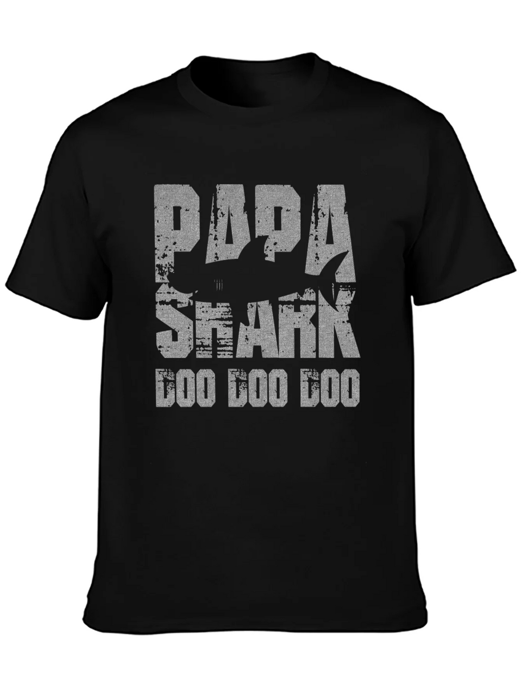 Papa Shark Doo Black Graphic T-Shirt product image 3