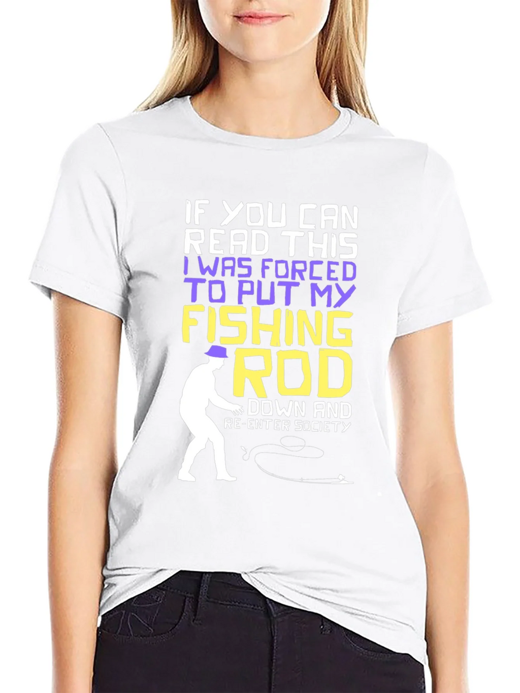 Fishing Rod T-Shirt - Forced to Re-Enter Society Humor Tee product image 7