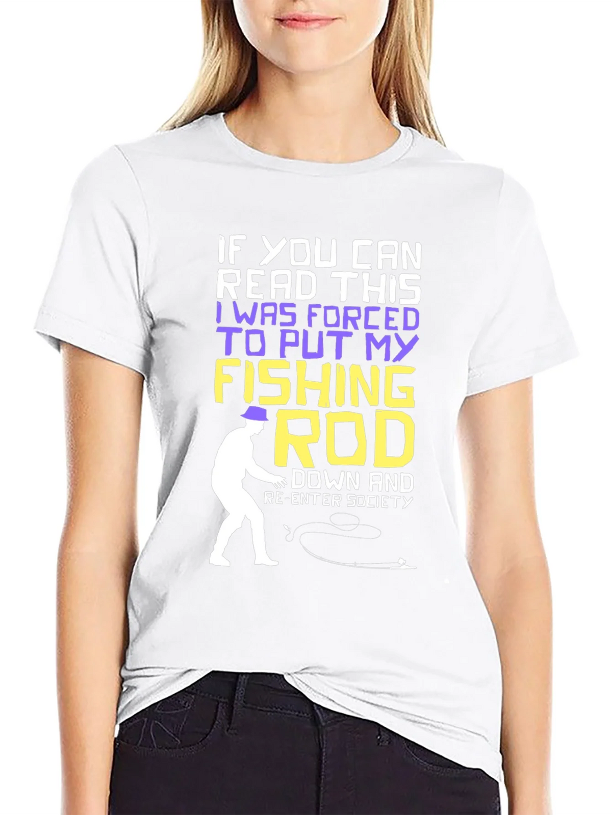 Fishing Rod T-Shirt - Forced to Re-Enter Society Humor Tee product image 7