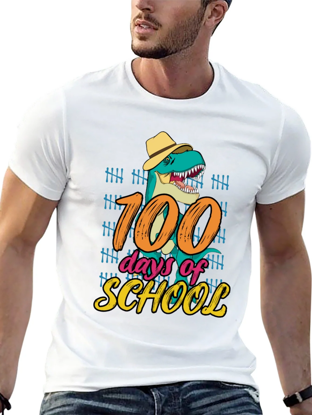 100 Days of School T-Rex T-Shirt product image 10