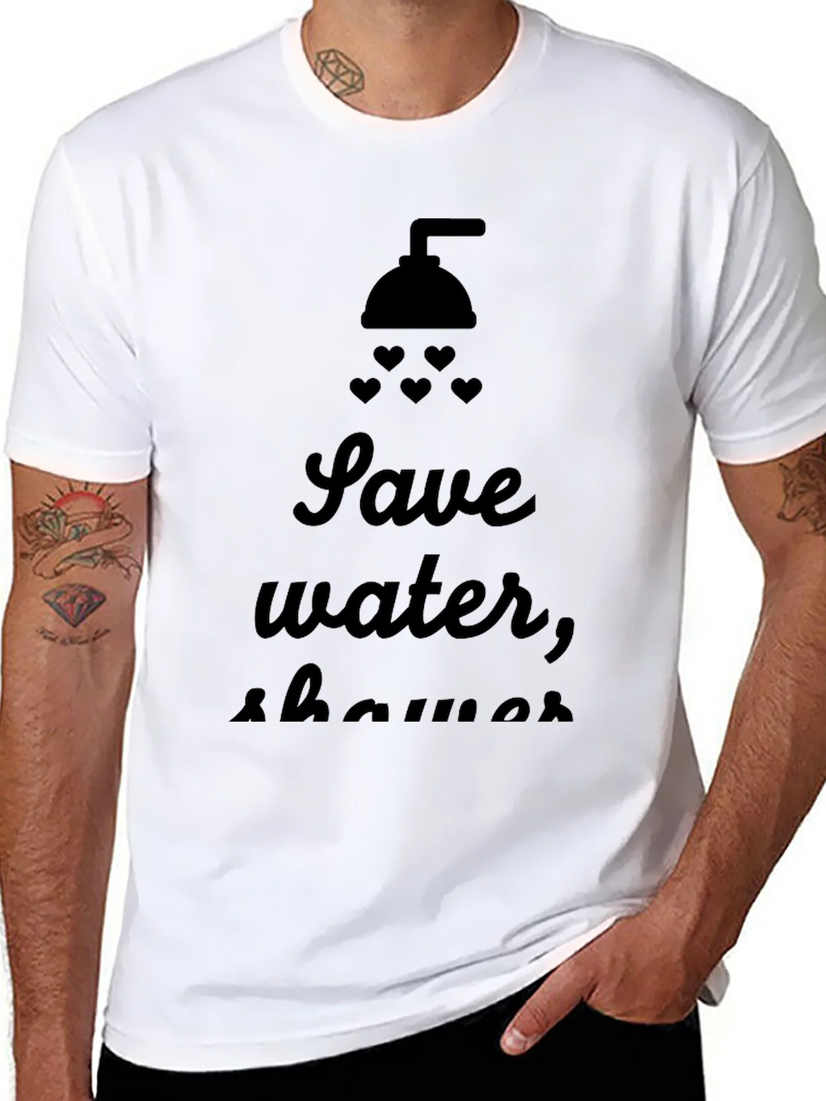 Save Water Shower With Love T-Shirt product image 7
