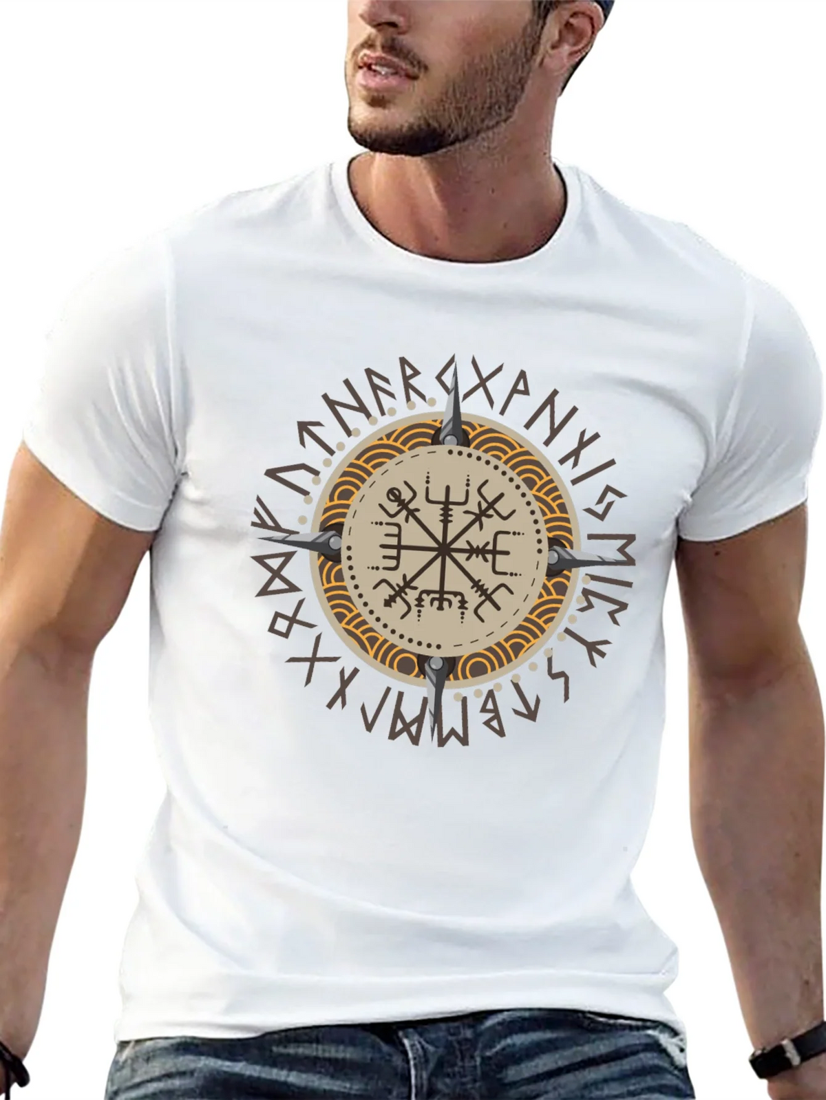 Vegvisir Compass Viking T-Shirt - Nordic Rune Symbol product image 5
