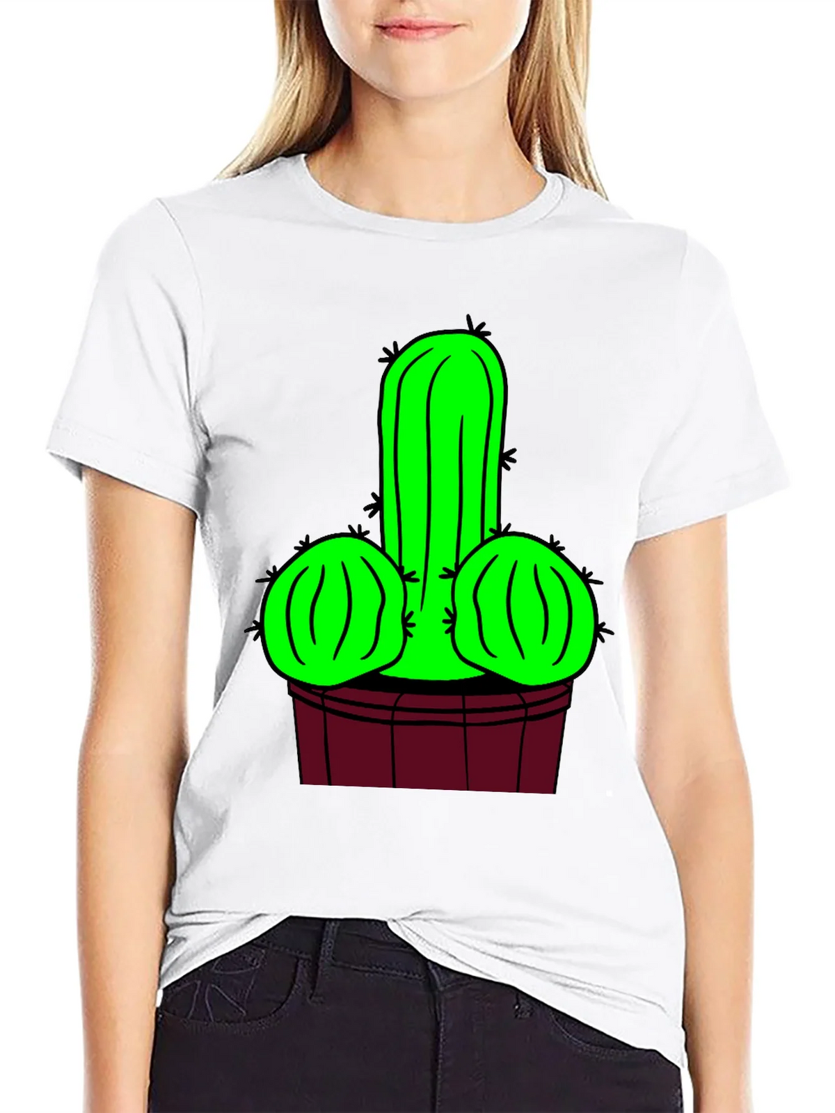 Novelty Cactus Graphic T-Shirt - Black product image 8