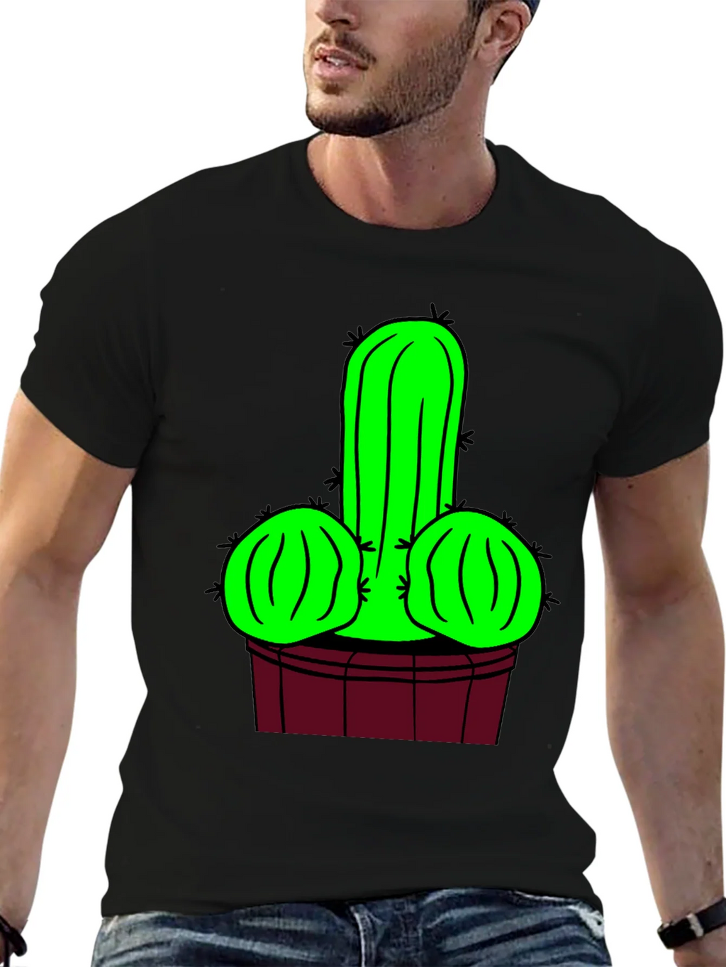Novelty Cactus Graphic T-Shirt - Black product image 6