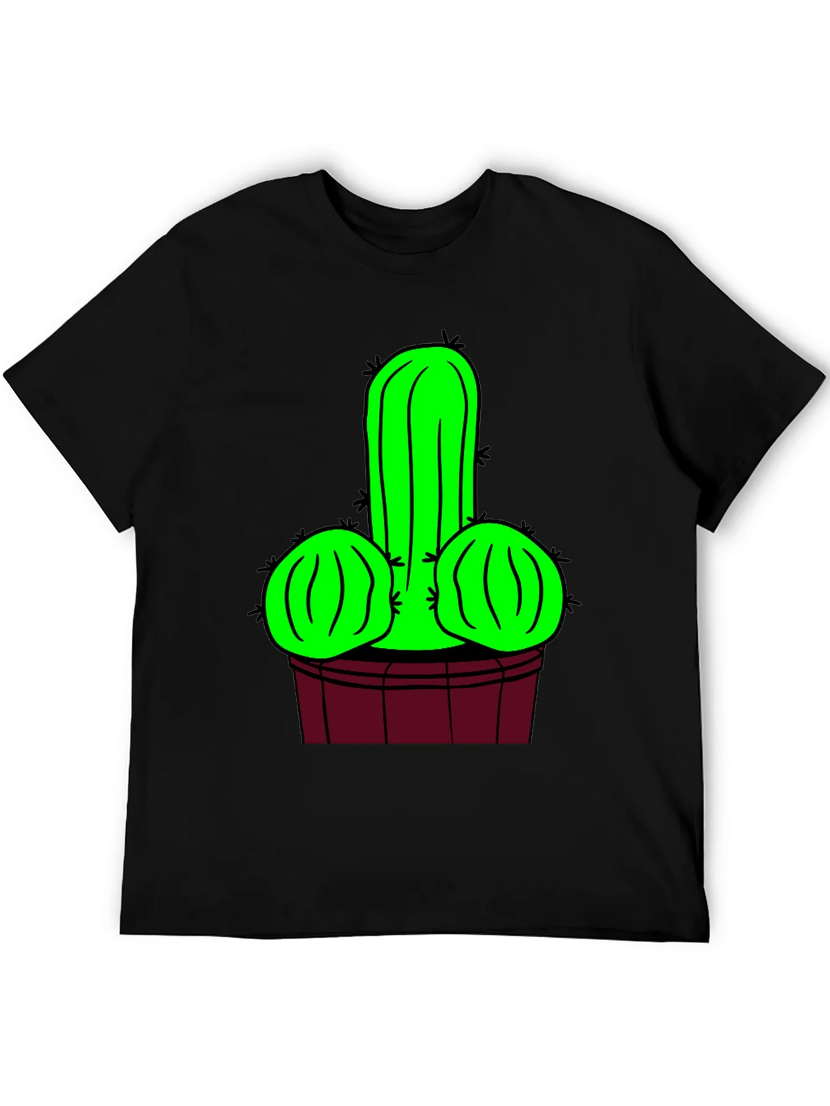 Novelty Cactus Graphic T-Shirt - Black product image 5