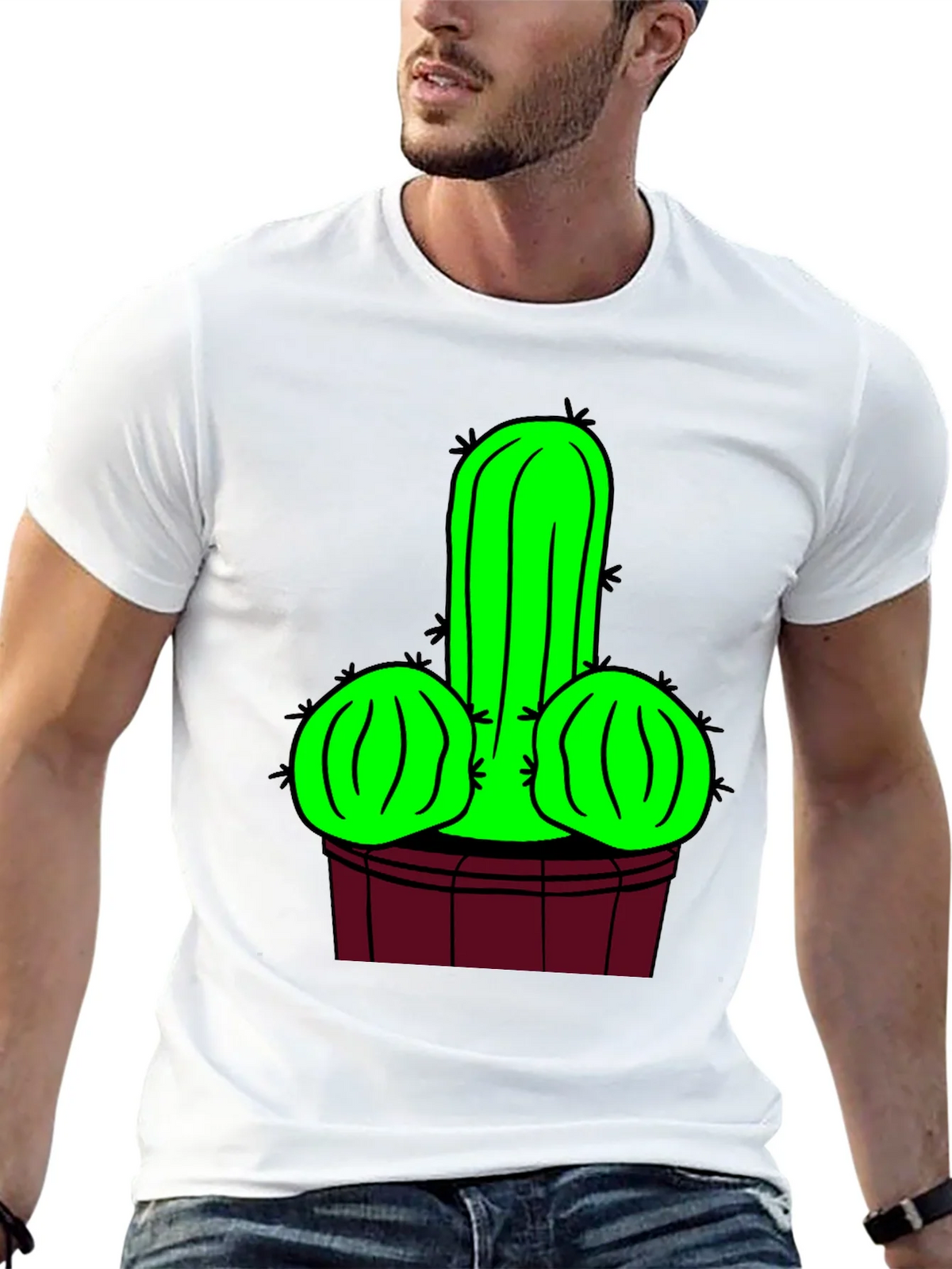 Novelty Cactus Graphic T-Shirt - Black product image 12