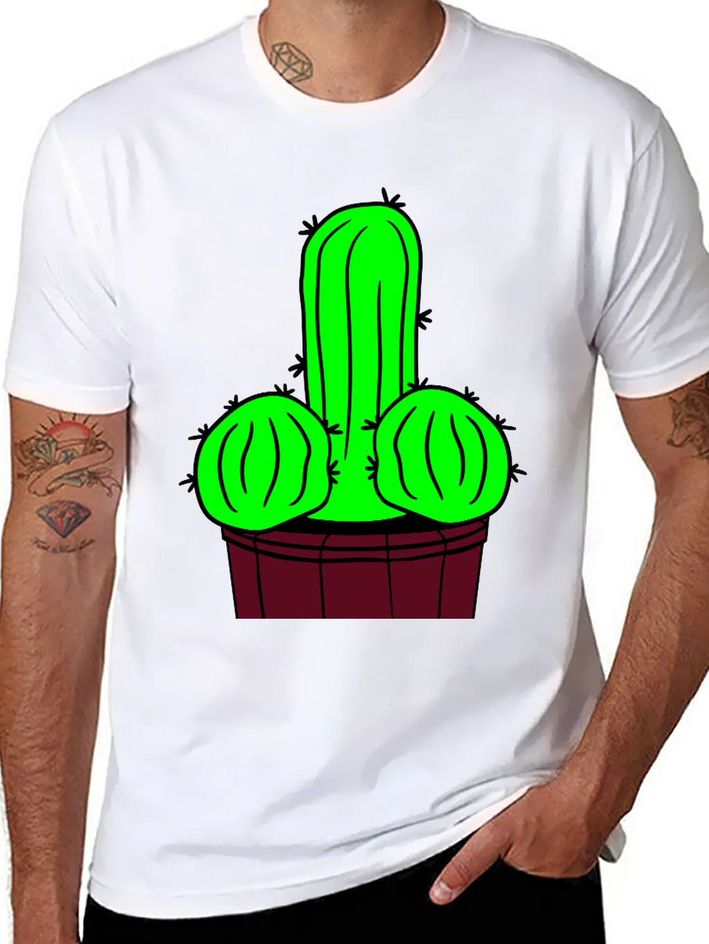 Novelty Cactus Graphic T-Shirt - Black product image 7