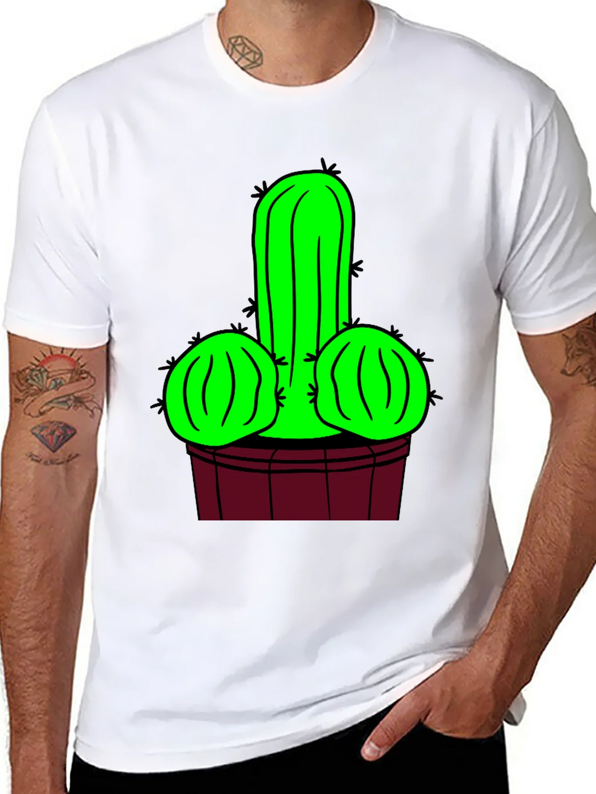 Novelty Cactus Graphic T-Shirt - Black product image 7
