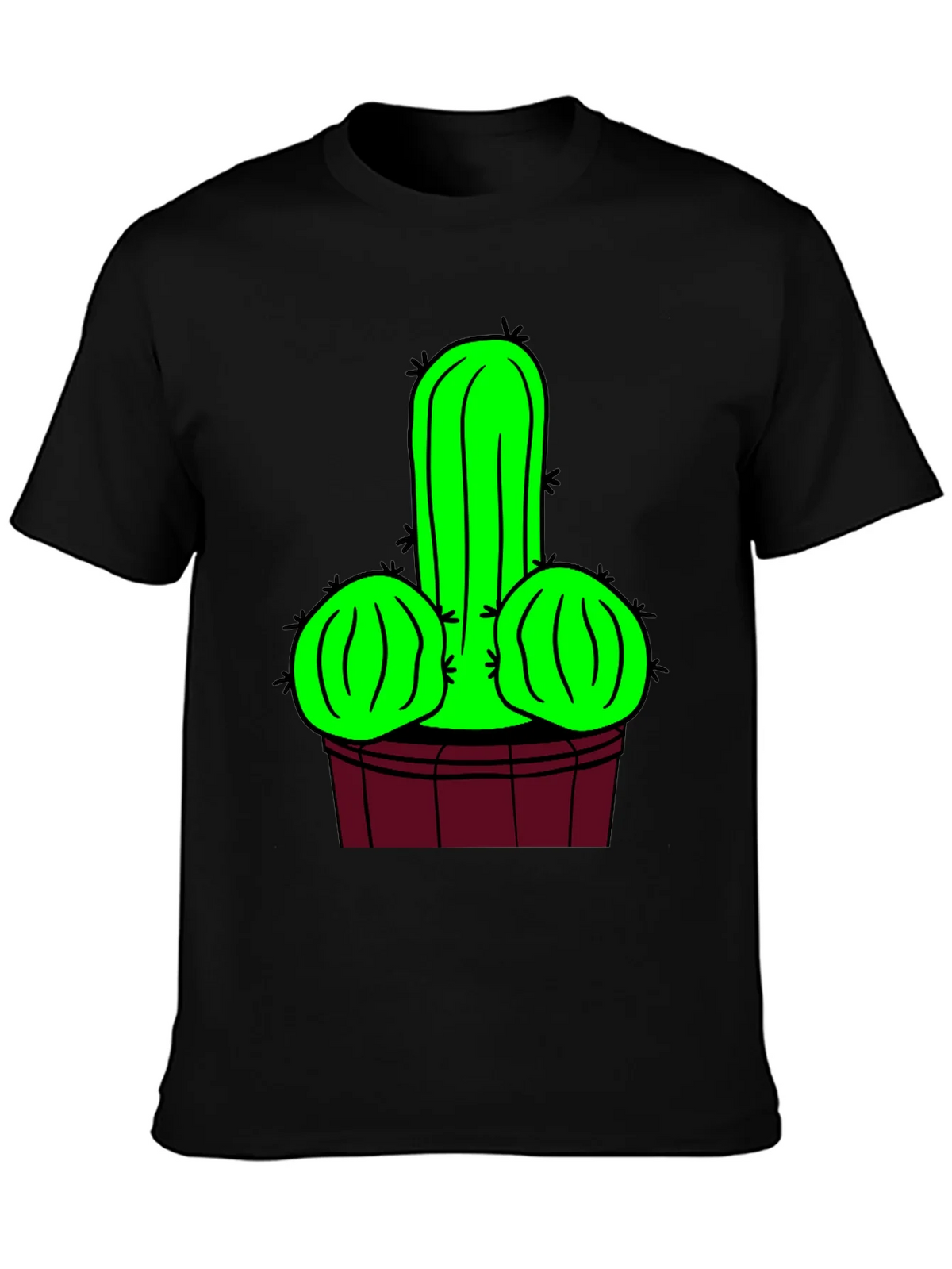 Novelty Cactus Graphic T-Shirt - Black product image 3