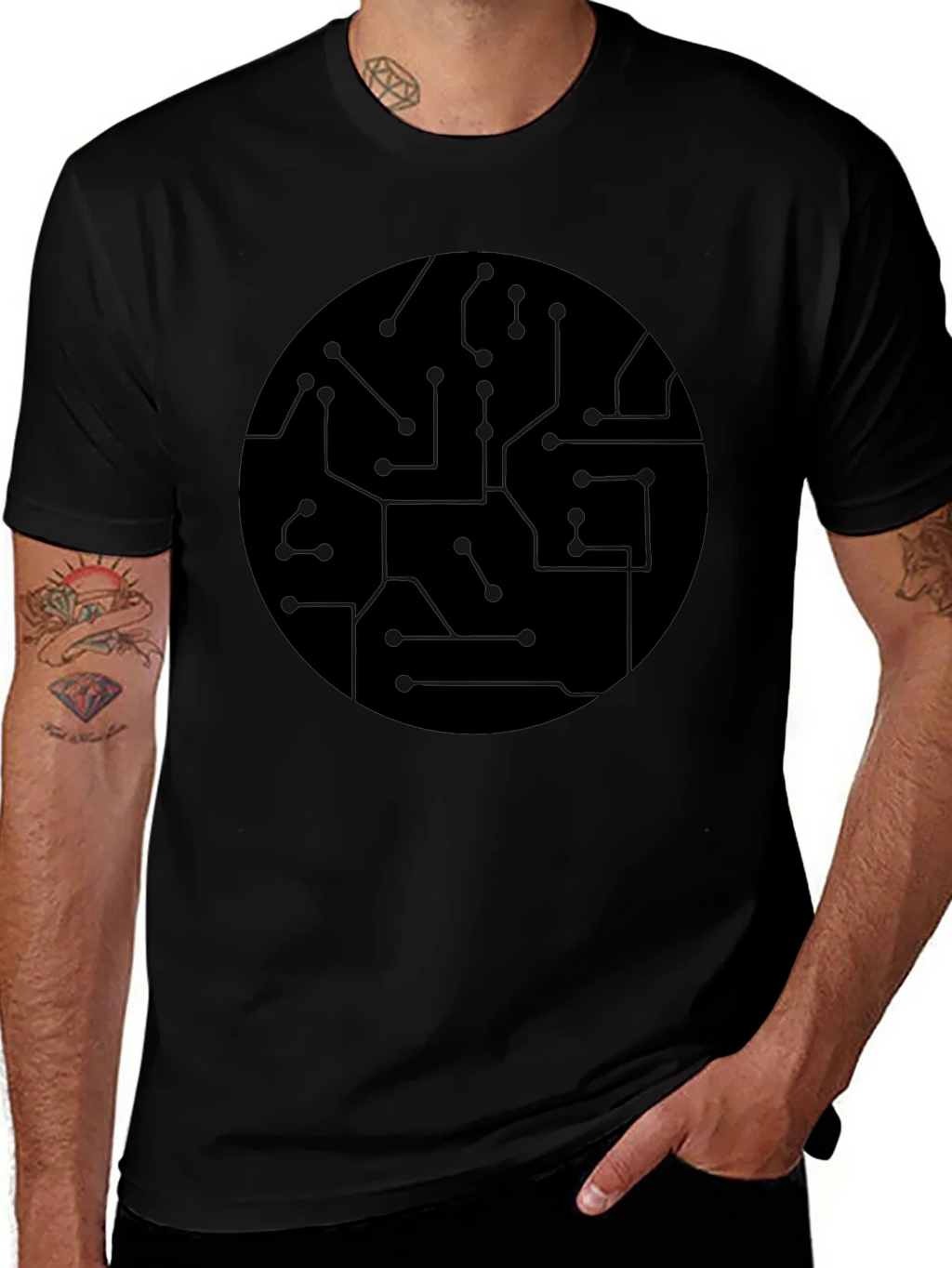 Circuit Board Graphic Black T-Shirt product image 1