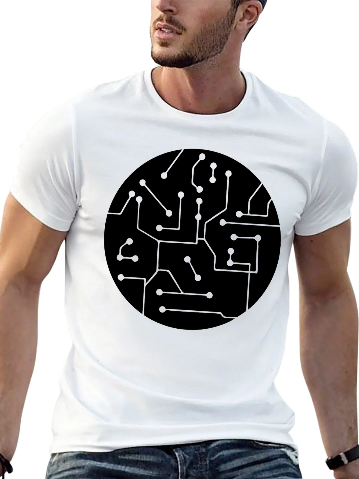 Circuit Board Graphic Black T-Shirt product image 12