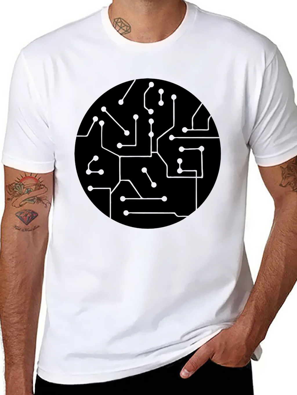 Circuit Board Graphic Black T-Shirt product image 7
