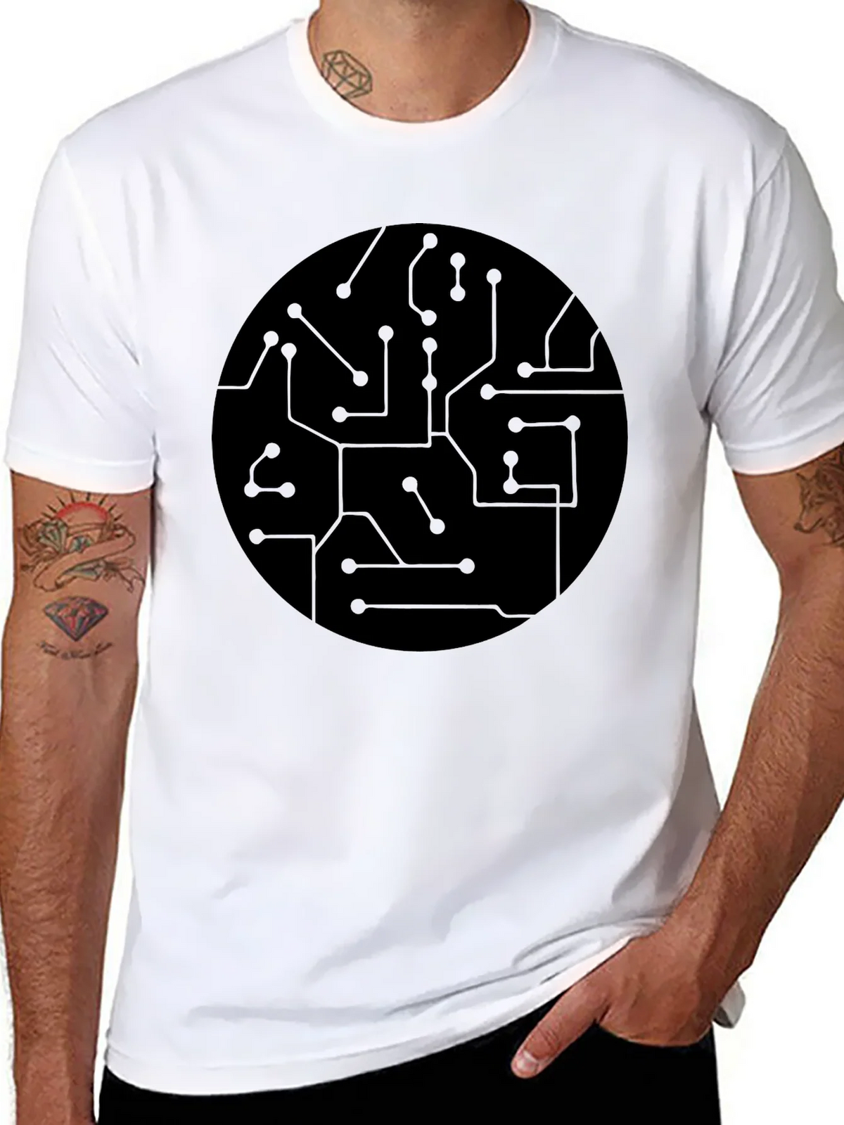 Circuit Board Graphic Black T-Shirt product image 7