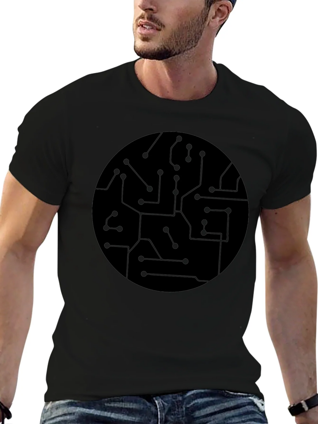 Circuit Board Graphic Black T-Shirt product image 6