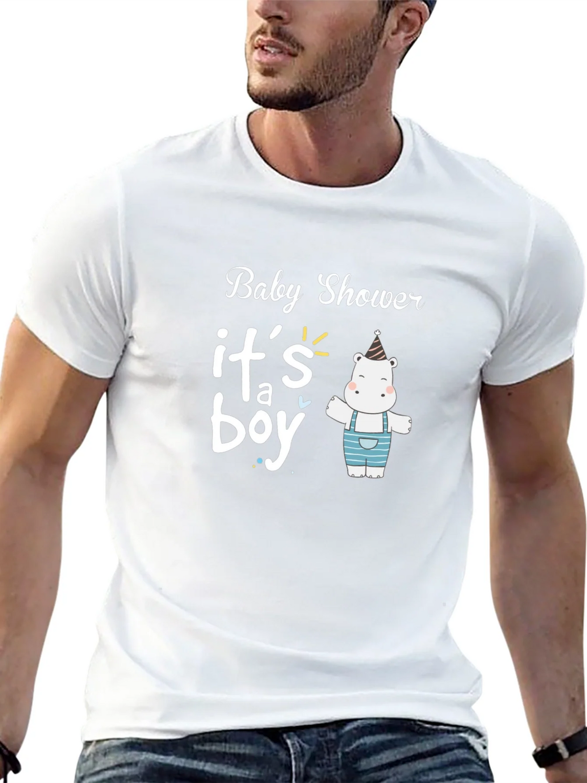 Baby Shower Its a Boy Hippo T-Shirt product image 12