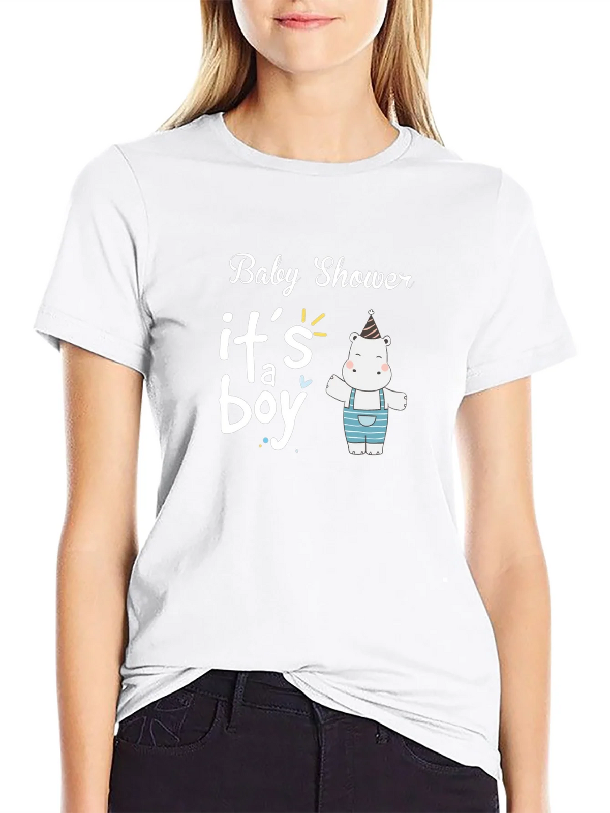 Baby Shower Its a Boy Hippo T-Shirt product image 8
