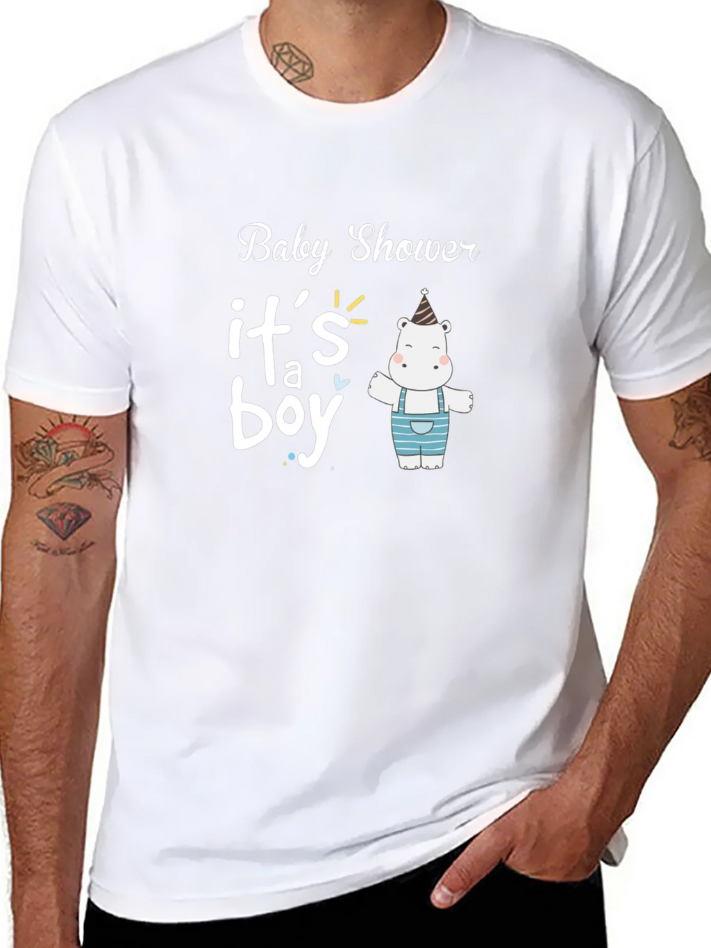 Baby Shower Its a Boy Hippo T-Shirt product image 7