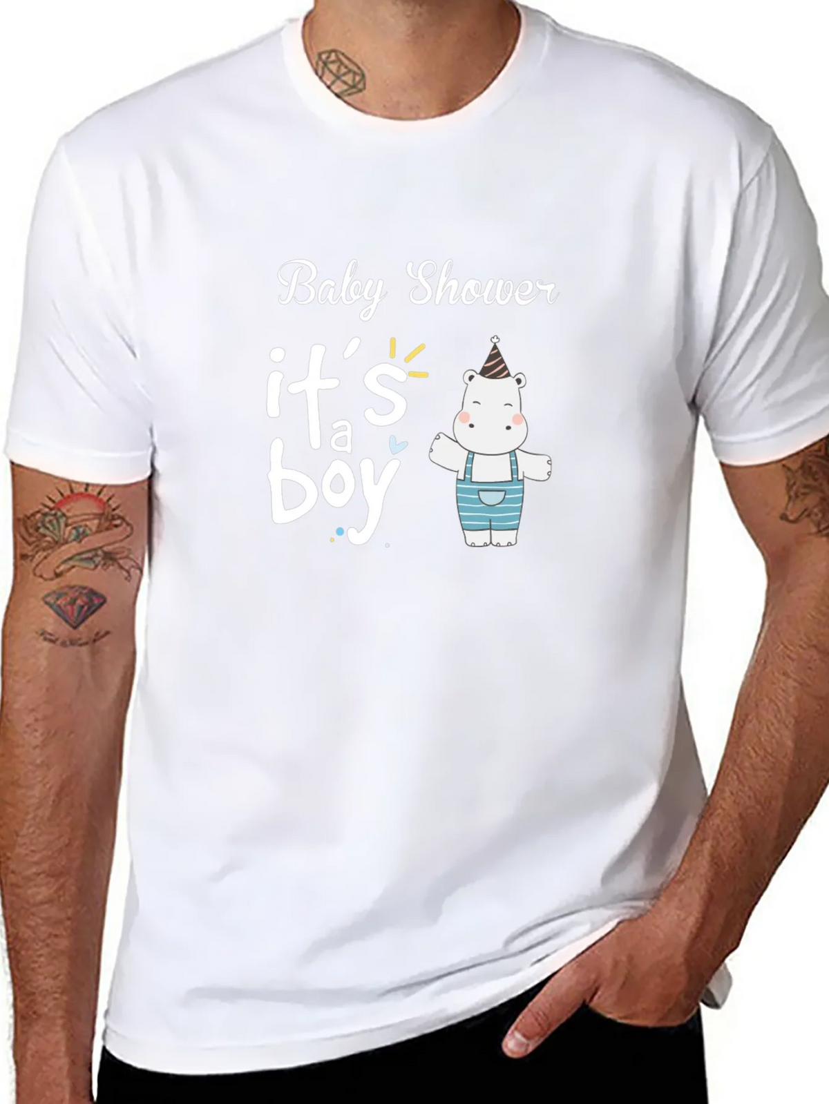 Baby Shower Its a Boy Hippo T-Shirt product image 7