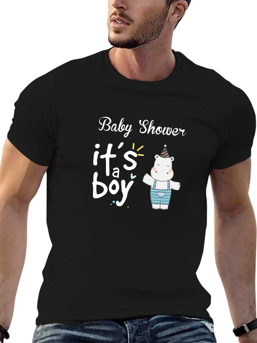 Baby Shower Its a Boy Hippo T-Shirt product image 6