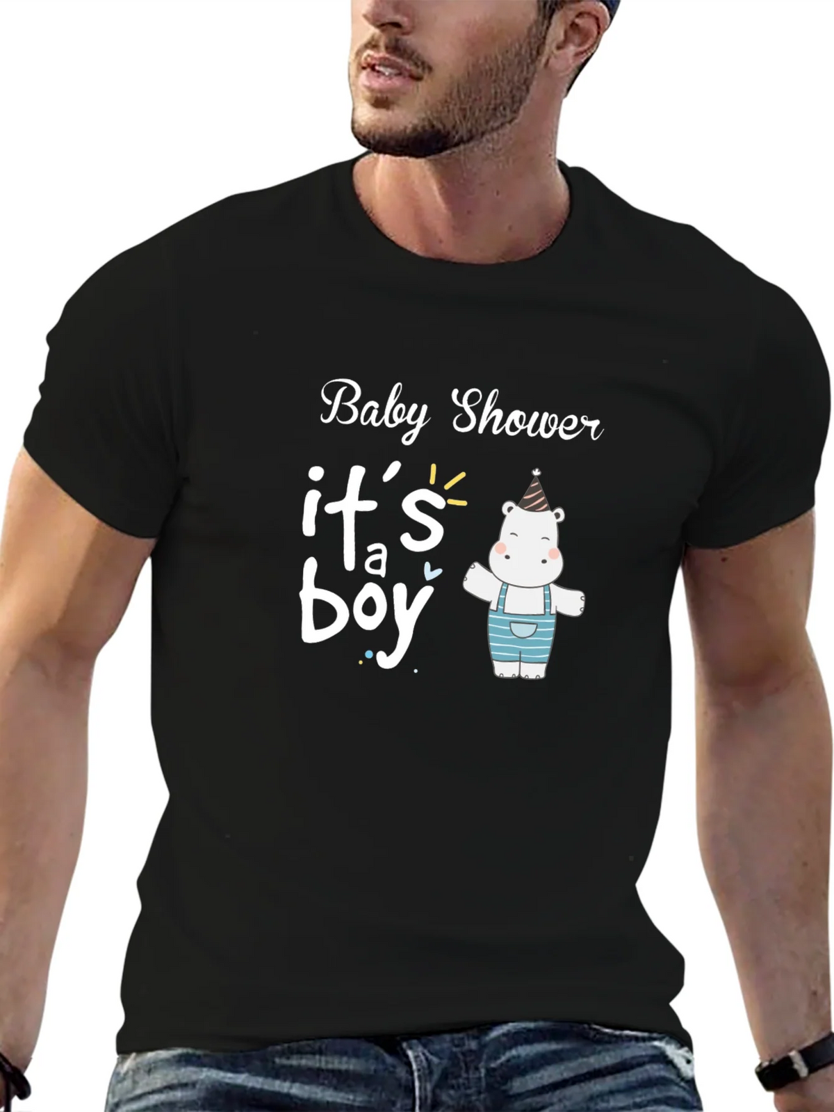 Baby Shower Its a Boy Hippo T-Shirt product image 6