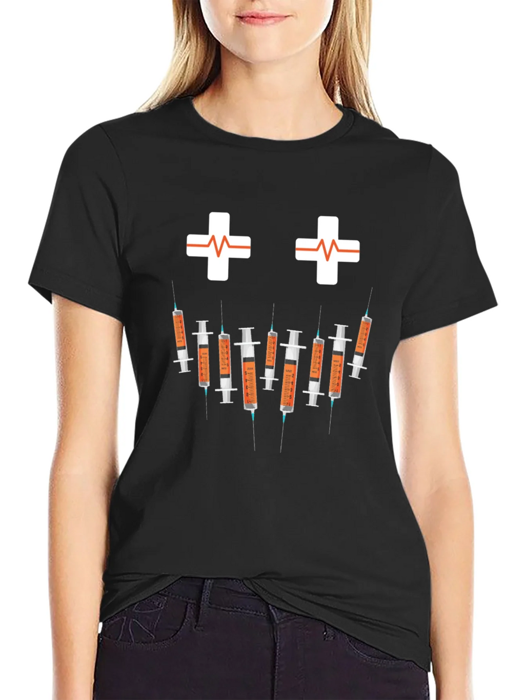 Humorous Nurse/Doctor Syringe Graphic T-Shirt product image 2