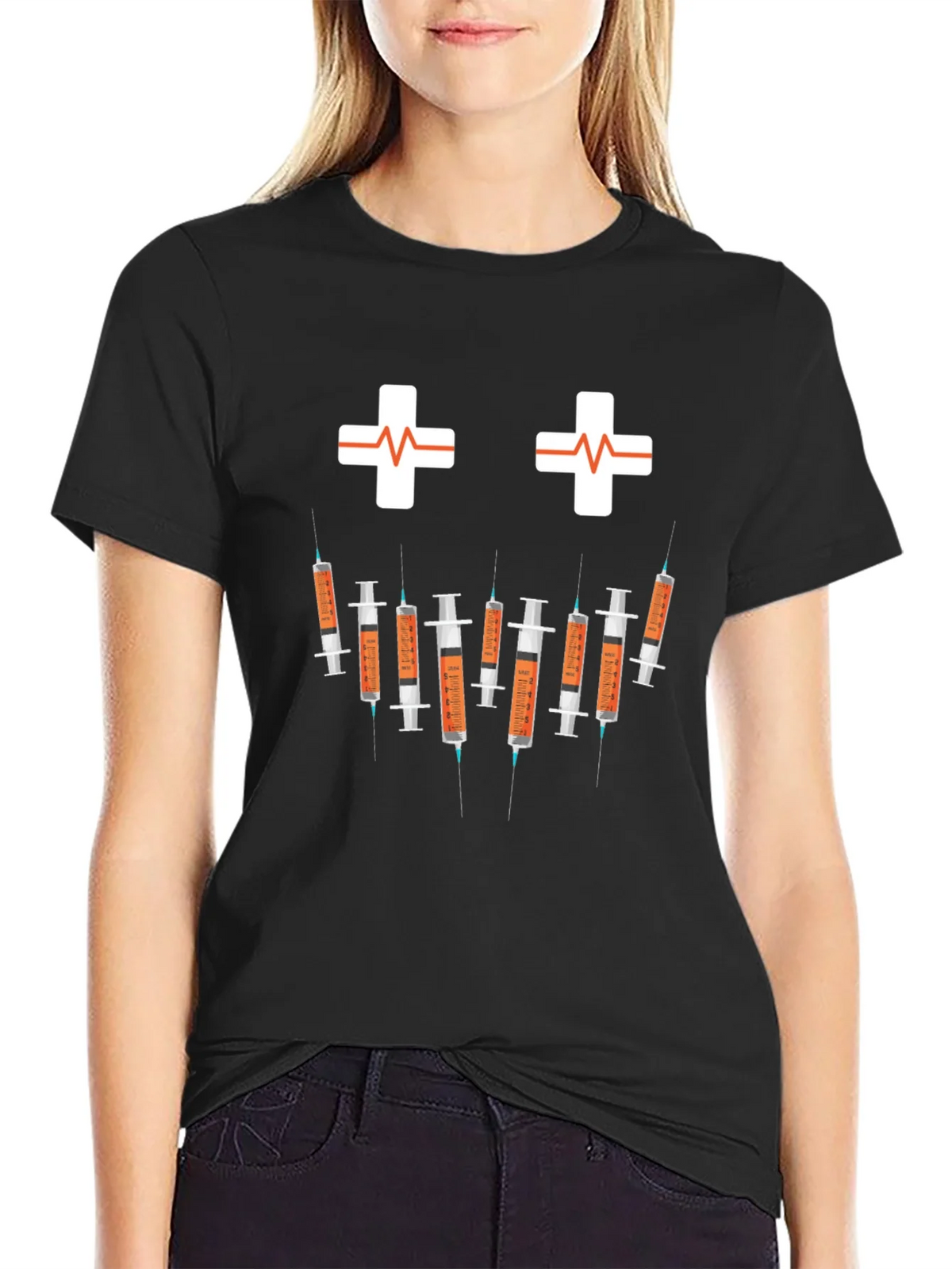 Humorous Nurse/Doctor Syringe Graphic T-Shirt product image 2