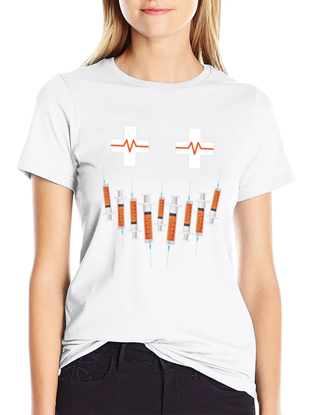 Humorous Nurse/Doctor Syringe Graphic T-Shirt product image 8