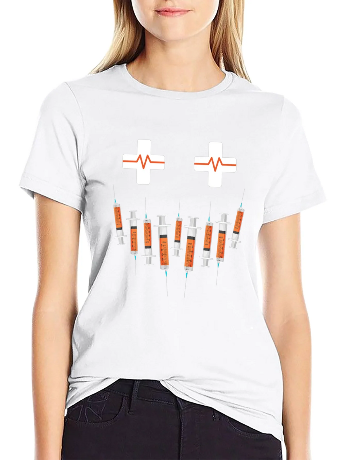 Humorous Nurse/Doctor Syringe Graphic T-Shirt product image 8