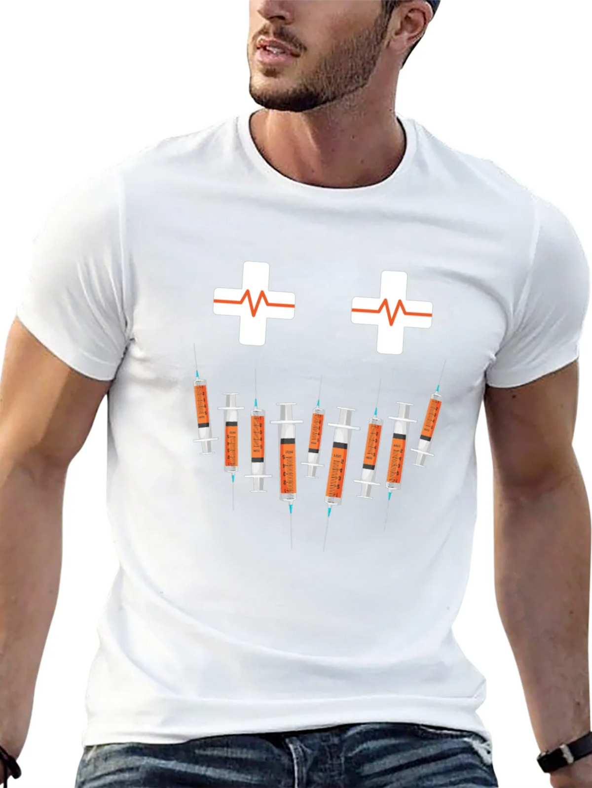 Humorous Nurse/Doctor Syringe Graphic T-Shirt product image 12