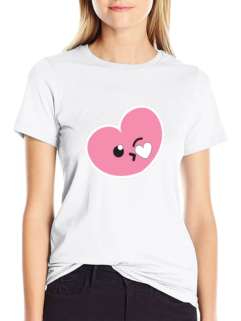 Cute Heart Emoji Graphic Black T-Shirt product image 6