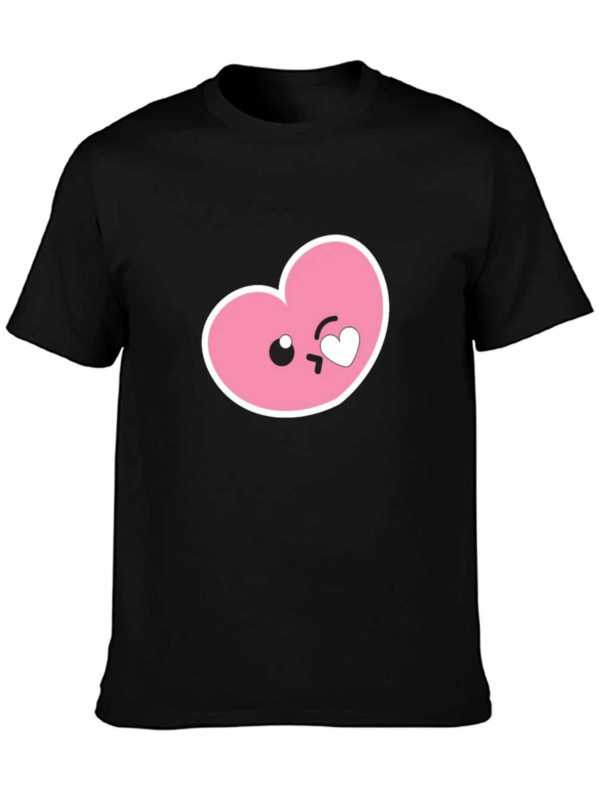 Cute Heart Emoji Graphic Black T-Shirt product image 3