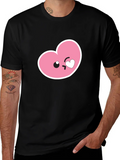 Cute Heart Emoji Graphic Black T-Shirt product image 1