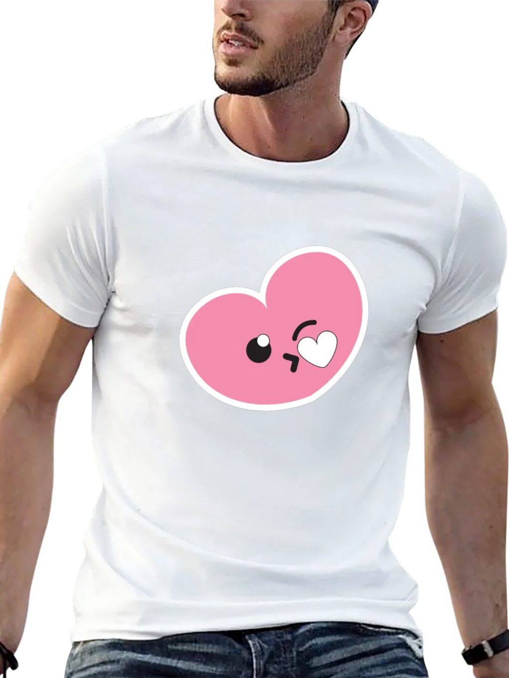 Cute Heart Emoji Graphic Black T-Shirt product image 8