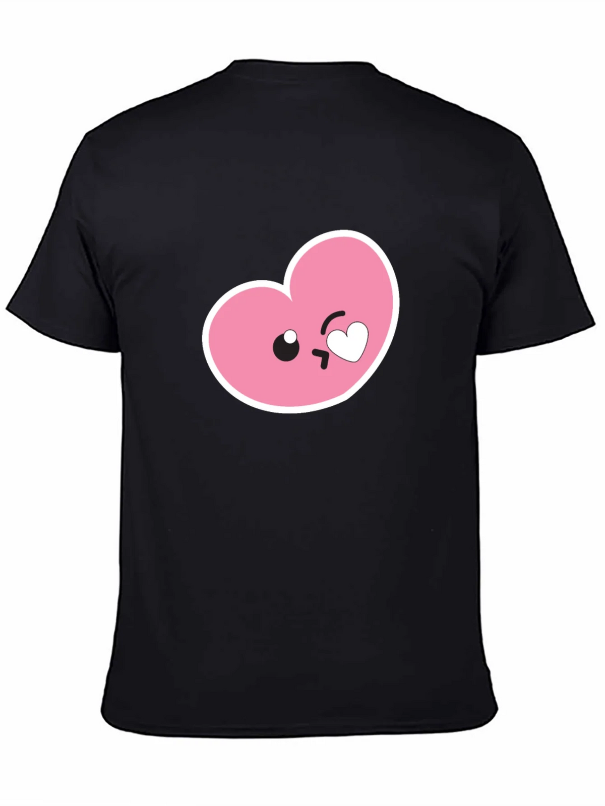 Cute Heart Emoji Graphic Black T-Shirt product image 4