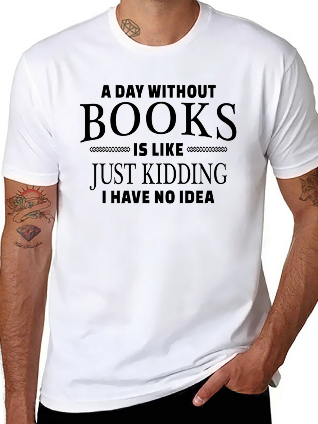 Funny A Day Without Books T-Shirt product image 7