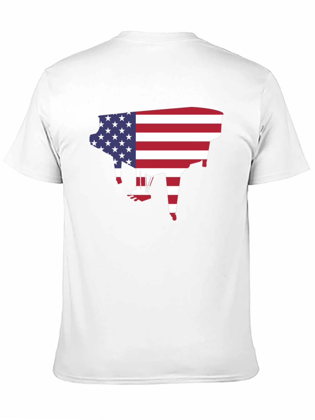 American Flag Piano Graphic T-Shirt product image 9