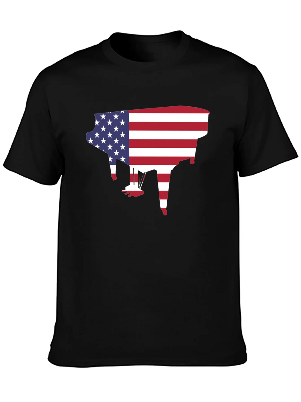 American Flag Piano Graphic T-Shirt product image 2