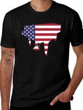American Flag Piano Graphic T-Shirt product image 1
