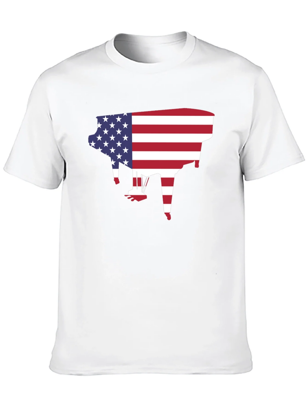 American Flag Piano Graphic T-Shirt product image 8