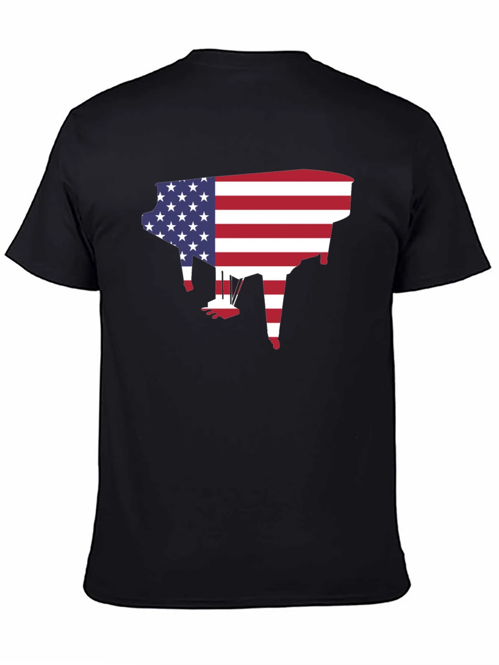 American Flag Piano Graphic T-Shirt product image 3