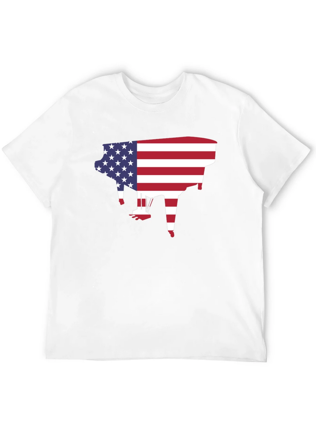 American Flag Piano Graphic T-Shirt product image 10
